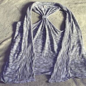 Gray cover cardigan, no sleeves
